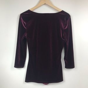 Boston Proper Tops - BOSTON PROPER | Burgundy Velvet Ruched Front Top Boston Proper Tops - BOSTON PROPER | Burgundy Velvet Ruched Front Top